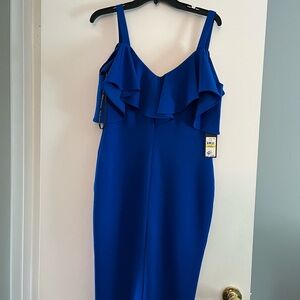 Elegant Blue Ruffle Dress